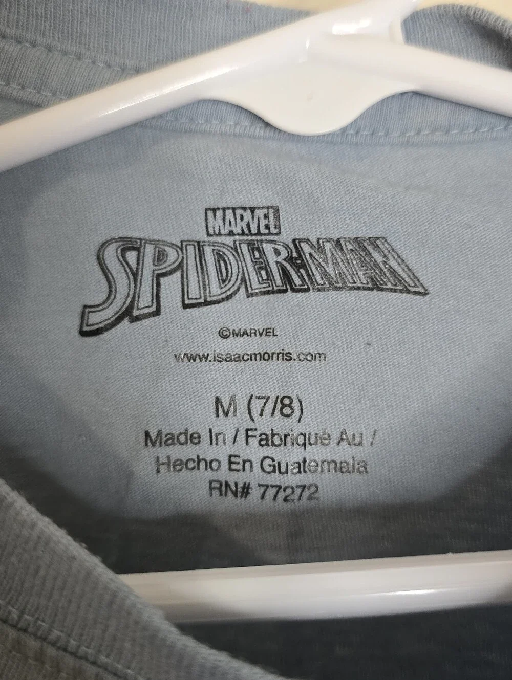 Marvel Spider-Man T-Shirt Boys M 7/8 Blue Graphic Amazing Superhero Cotton Youth